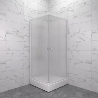 Душевой уголок Triton Вельвет Щ0000061815 90x90 см профиль белый стекло матовое